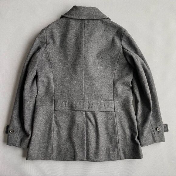 Lands’ End Gray Wool Blend Pea Coat EUC Women’s Size 12 - Picture 2 of 8